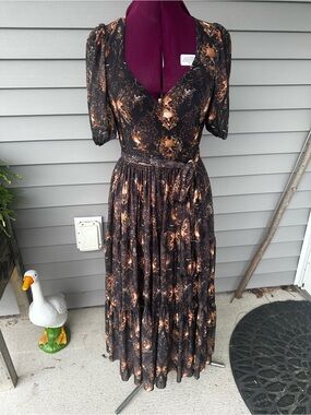 RARE HTF Blackmilk Rococo Skull Midi Dress